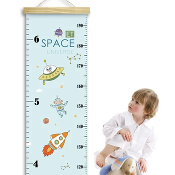 Nordic Canvas Таблица роста в футах, настенная линейка космонавта, измеряющая рост в дюймах, диаграмма роста для детской комнаты, декор детской комнаты