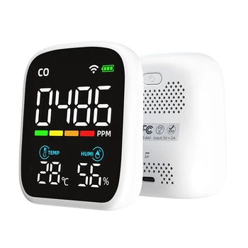 Мини-детектор CO PV28 Smart WIFI 3-В-1, монитор качества воздуха в помещении, измеритель температуры CO, влажности, монитор CO, тестер