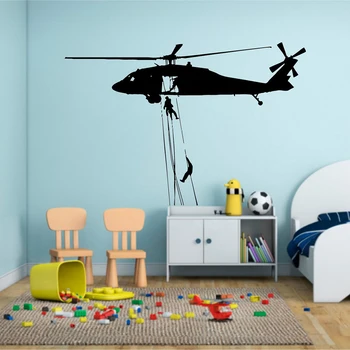 Наклейка на стену с вертолетом, силуэт вертолета, виниловая наклейка на стену для дома, дизайн декора комнаты для мальчиков, виниловые наклейки для интерьера A124