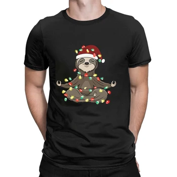 Рождественские футболки CLOOCL с принтом на груди животного Ленивца, рождественские футболки из 100% хлопка, рубашки с коротким рукавом, топы в стиле хип-хоп, мужская и женская одежда