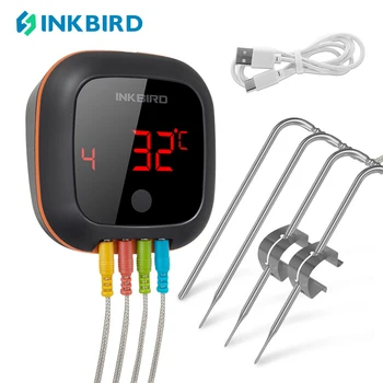 INKBIRD IBT-4XS Беспроводной Мясной пищевой термометр Кухонный инструмент для приготовления пищи с 4 зондами Гриль Барбекю Стейк Bluetooth Измеритель температуры