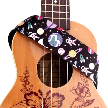 Прекрасный Ремешок для Гавайской Гитары Укулеле Из Полиэстера С Аэрокосмическим Рисунком 38 мм * 1,4 м для Детей Прямая Доставка