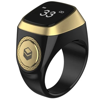 Смарт-кольцо для счетчика Тасбих для мусульман, цифровое кольцо Тасбих на 5 часов молитвы (черное)