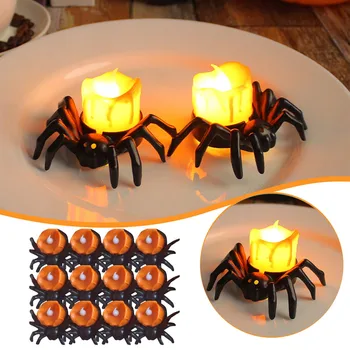 Декор в виде лампы-паука на Хэллоуин, Светильник на Хэллоуин, Светящийся ночник, Украшение для рабочего стола в гостиной, ресторане, Орнамент L5