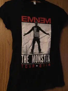 Эминем “The Monster Tour” 2014 Черная Рубашка Женская XL AAA