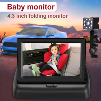 4,3-дюймовый детский HD Складной автомобильный монитор заднего вида с ЖК-TFT-дисплеем заднего вида заднего вида с функцией ночного видения для автомобиля