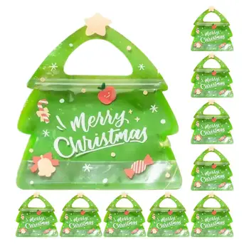 10шт Рождественский подарочный пакет Рождественский пакет для конфет Украшенная сумка Детская сумка-тоут Подарочная сумка на Рождественскую елку
