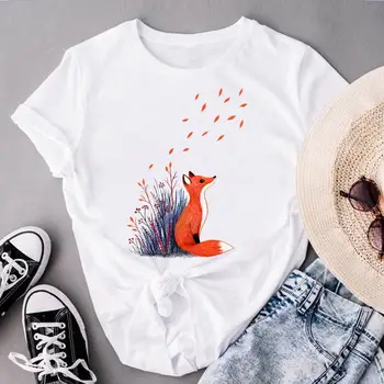 Женская летняя футболка с круглым вырезом, графическая футболка, женская милая модная женская одежда с дикими животными, весенние топы с принтом, футболки с коротким рукавом