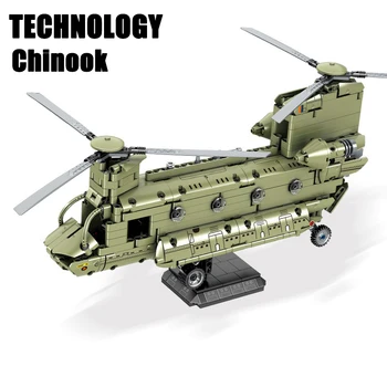 Военная модель транспортного вертолета CH-47 Chinook, Строительные блоки, Оружие, Самолет Второй мировой войны, Набор кирпичей, Детские игрушки, Подарки для бойфренда