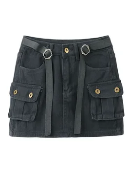 Джинсовые мини-юбки в стиле хип-хоп, женские Летние юбки Y2k с высокой талией, Harajuku, Винтажная Сексуальная Тонкая Корейская модная одежда, уличная одежда