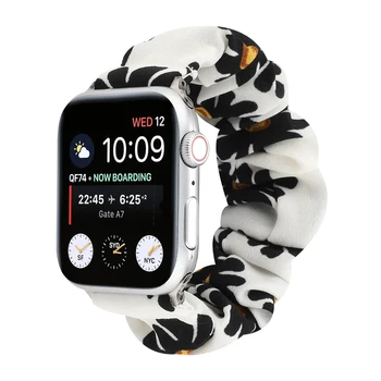 Ремешок для Apple watch band резинка-резинка с принтом 49мм45мм44мм42мм41мм40мм38мм ремешок из нейлоновой ткани в цветочек для Iwatch