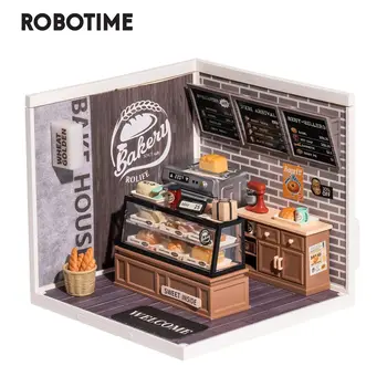 Robotime Rolife 3D Puzzle Super Store Golden Wheat Bakery Пластиковый набор для миниатюрного дома своими руками