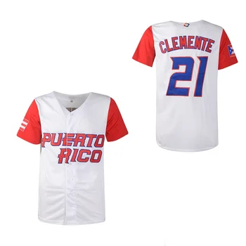 Новая Бейсбольная Майка Пуэрто-Рико 21 трикотажные изделия Швейная Вышивка Высокое Качество Спорт На Открытом Воздухе Белый 2023 World New