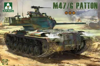 Майка Takom 2070 в масштабе 1/35 США M47/G Patton Middle Tank (пластиковая модель)