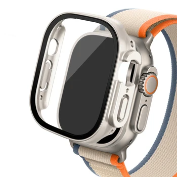 Стекло + чехол для Apple Watch Ultra 2 case 49mm smartwatch PC Бампер + Защитная пленка для экрана Закаленное покрытие iwatch series Аксессуары для ремешков