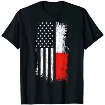 Польский Американский флаг, Гордость Польши, США, Мужская футболка с коротким рукавом, повседневные хлопковые летние рубашки с круглым вырезом