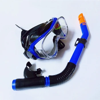 Профессиональный набор для подводного плавания, маска на все лицо, Очки для подводного плавания, Глубоководный костюм, Сухие очки для подводного плавания из закаленного стекла для взрослых