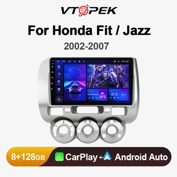 Автомагнитола Vtopek 2 DIN Android 12 для Honda FIT JAZZ 2002-2007 Мультимедийный видеоплеер Навигация GPS Стерео DVD Головное устройство