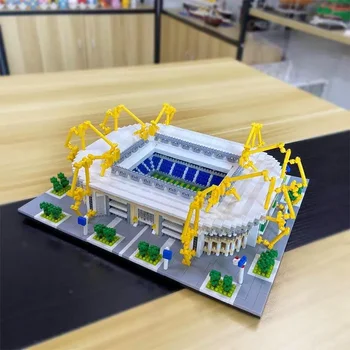 PZX9912-4 Известная Архитектура Signal Iduna Park Футбольный Стадион Строительные Блоки 3D Модель DIY Алмазные Микро-Кирпичи Детские Игрушки