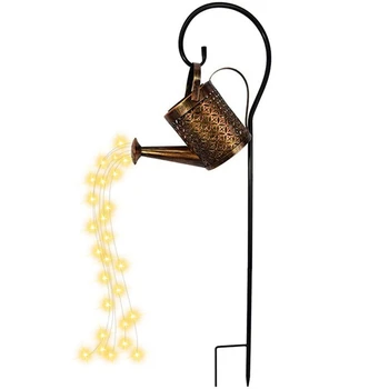 Солнечная Лейка Подвесной Светильник-Водопад Водонепроницаемый Наружный Садовый декор Двор Крыльцо Газон Задний двор