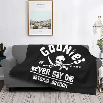 Винтажное одеяло Goonies из мягкого флиса и теплой фланели с логотипом Never Say Die Skull Покрывало для дивана Покрывало для спальни в машине