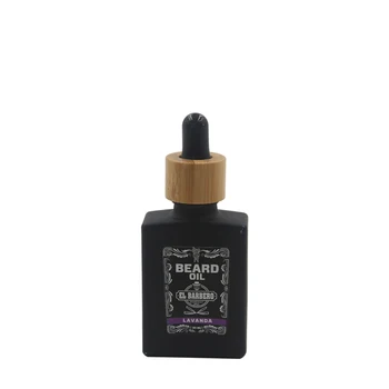 Масло CBD масло для бороды 30 мл 50 мл 100 мл электронной жидкости пустая прямоугольная стеклянная бутылка-капельница с бамбуковой крышкой-капельницей черная бутылка из матового стекла