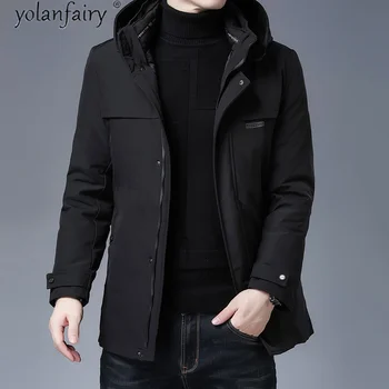 Стеганая куртка Qylvawoy, мужская одежда, мужские парки, утолщенная верхняя одежда, мужское теплое пуховое пальто, хлопок средней длины, зима