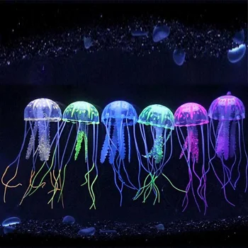Силиконовые Прозрачные флуоресцентные украшения с имитацией медуз, Аквариумные украшения, Украшения для аквариумов с рыбками The Deco