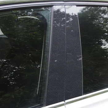 6шт Наклейка для Отделки Двери из Углеродного Волокна для Mercedes Benz C200K/C300/C260/C230 2008-2014 Window B C pillars Post Стайлинг автомобиля