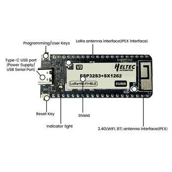 Плата разработки Type-C 433-510MHZ 863-928MHZ Wireless Stick Lite ESP32 + LoRa V3 Совместима с узлом ESP32-S3