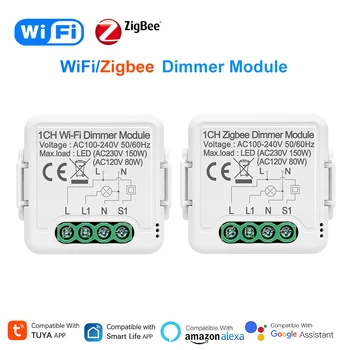 Модуль Tuya Smart Dimmer Switch Module Zigbee/WiFi Мини-размера С Двусторонним Управлением APP Remote Timing Совместим с Alexa Google Home Alice