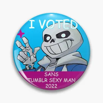 Я проголосовал за Sans Sexy Tumblr Man 2022, Мягкая Кнопка, Булавка, Декор, Забавная Одежда, Значок, Модный Воротник с лацканами, Шляпа, Мультяшный Подарок Любителю