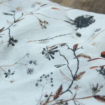 Высококачественная ткань ramie с травяной печатью tissu Dress cheongsam материал рубашки