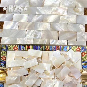 50шт прямоугольной формы, прозрачная белая раковина, перламутровая мозаичная плитка для поделок, украшения своими руками