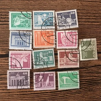 13 шт. /компл. почтовых марок DDR с живописными местами, архитектурными знаками, обозначенными почтовыми марками для коллекционирования