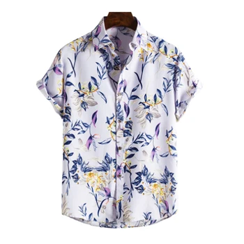 Мужская повседневная праздничная рубашка с цветочным рисунком с коротким рукавом, женская блузка, рубашки с карманами на пуговицах, новое поступление 3D одежды 2024 года